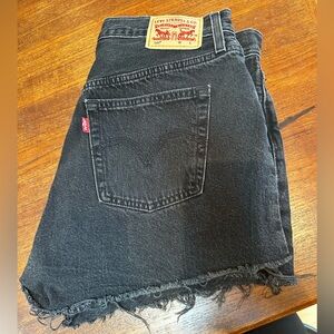Levi's Charcoal Frayed Hem Shorts